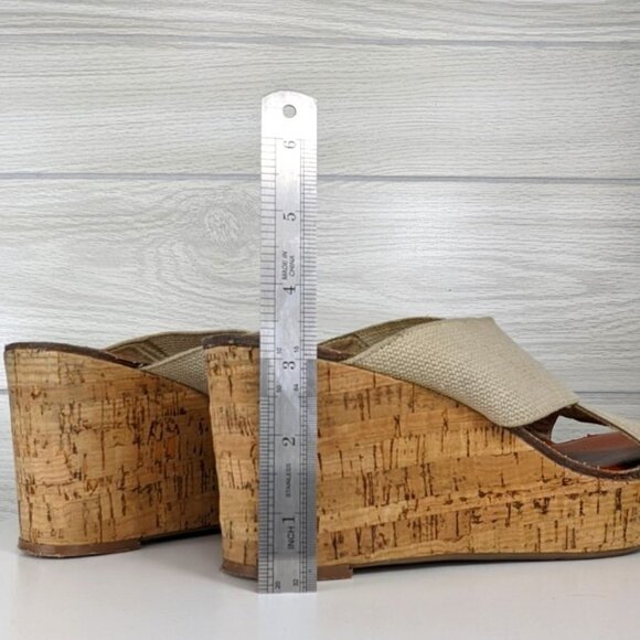 Taupe Solanz Cork Wedge 9.5 - Picture 7 of 11